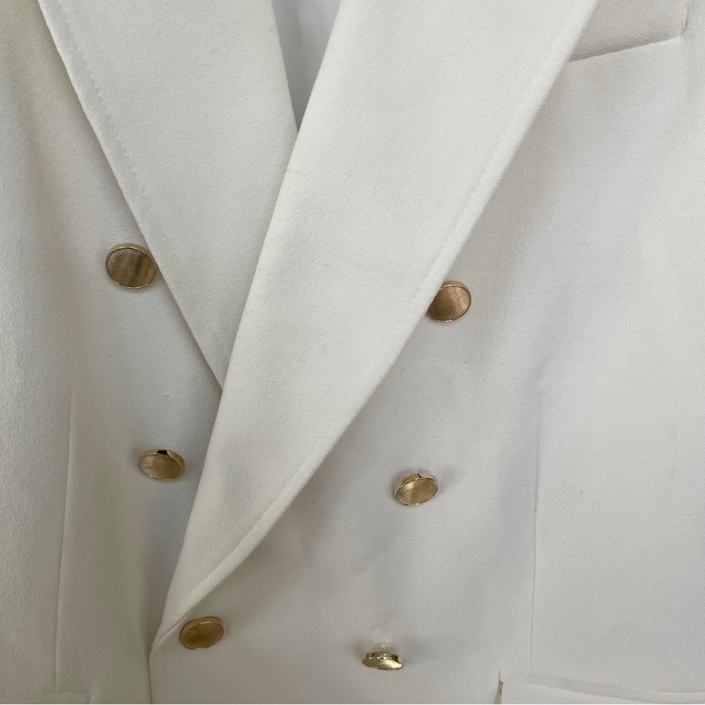 Rachel Zoe Double Breasted White 6 Button Blazer - Picture 8 of 13
